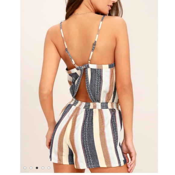 O’Neill Pants - O’Neill Brenda Striped Romper Cotton Surplice
